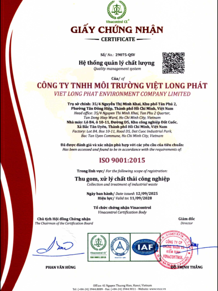 Chứng Chỉ ISO 9001:2015 