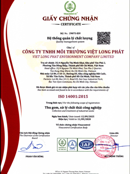 Chứng Chỉ ISO 14001:2015